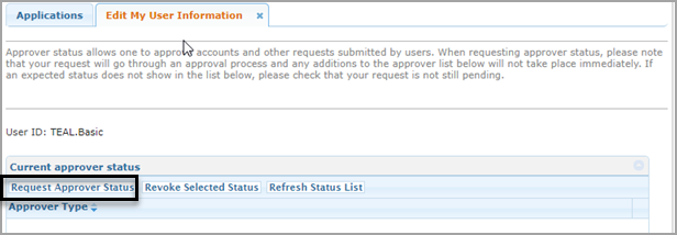 Request approver status